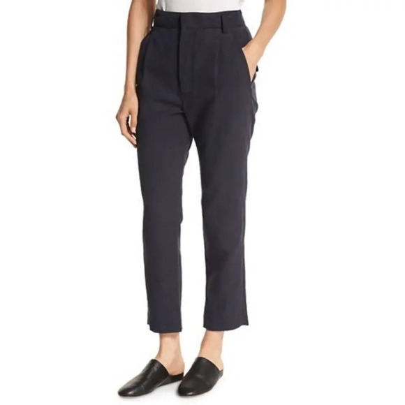 Vince Linen Blend Pants Dark Navy Blue Size 4 - Picture 1 of 6